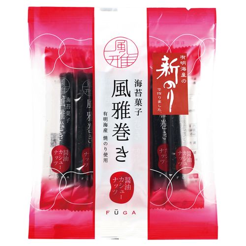 4528937200486



6ﾎﾝ



風雅
新のり風雅巻 醤油カシューナッツ6本