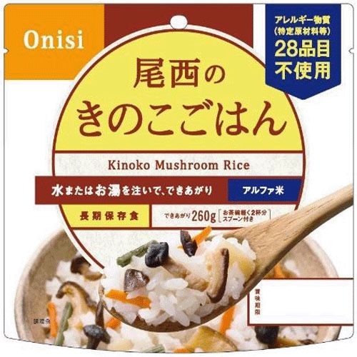 4.97009E+12







昭産商事
アルファ米 尾西のきのこごはん