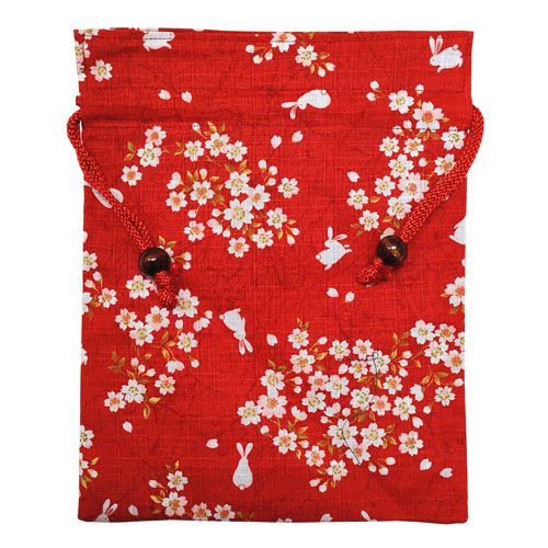祐馬工芸
木玉付巾着 桜うさぎ