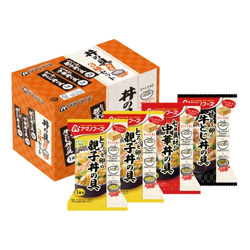 4971334213304







アサヒグループ食品
アマノフーズ 丼の具3種セット4食