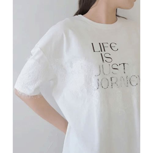 三澤　
Vingtrois レース×ロゴTシャツ