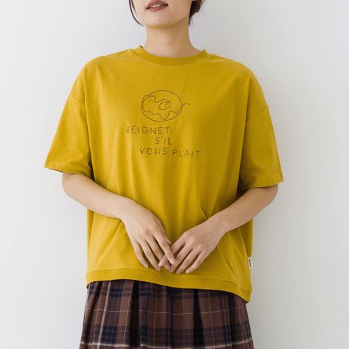 ピープル
kermu リサイクルコットン天竺 フロント刺繍ワイドTシャツ
