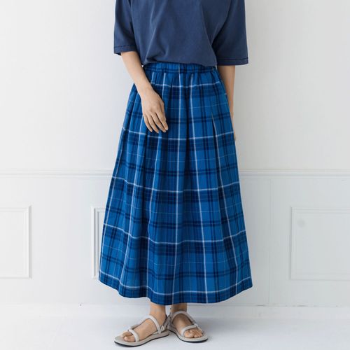 ピープル
kermuコットンリネンチェックタックスカート