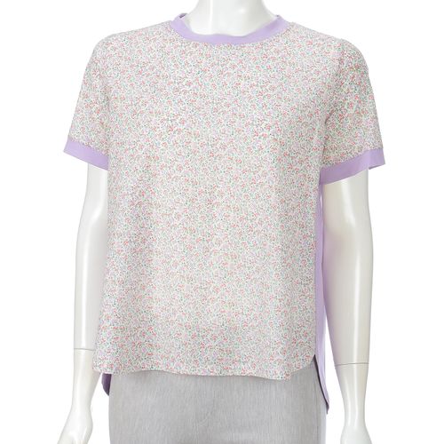 グリーンフィールド
前身頃リバティープリント小花柄デザインTシャツ
