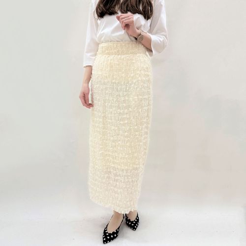 外与　
シャーリングシフォンタイトスカート