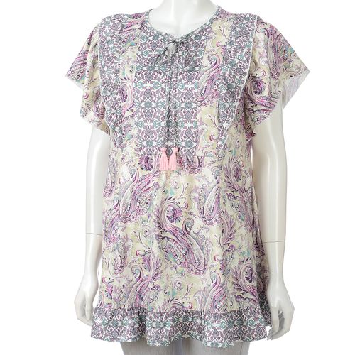ジェイシーインターナショナル
Super Beauty パネルプリント切替チュニックTシャツ
