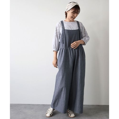4547316082741







ノンノ　
ノンノ サロペット 綿麻シャンブレー無地