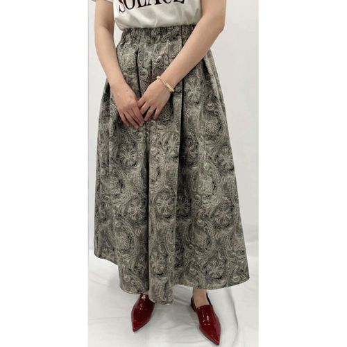 光世　
PalmRicheグログランプリントタックロングスカート