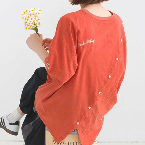 ミーム
iriey 後シャツ風Tブラウス