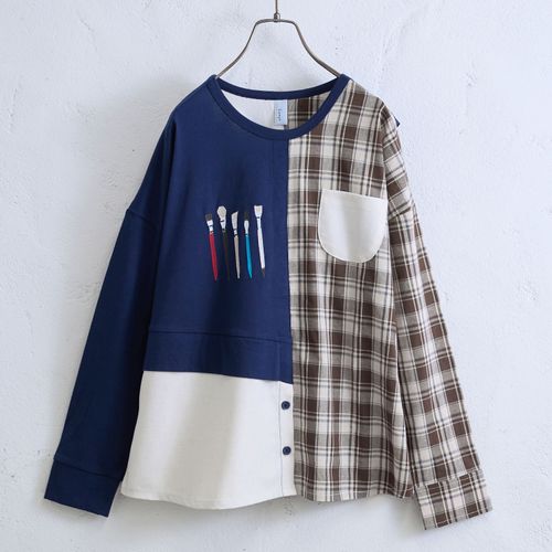 ドライブ
Emago筆刺繍レイヤード風プルオーバー