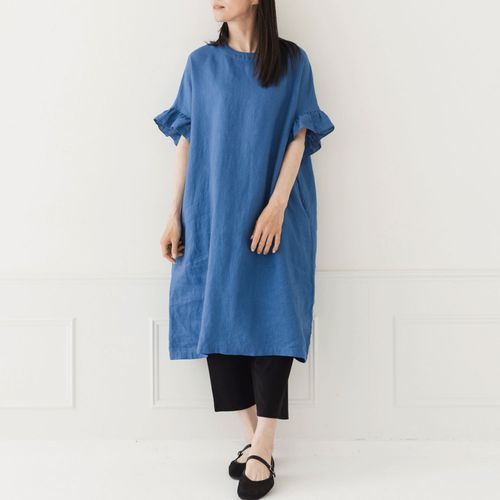 ピープル
Crea delice 14番手リネン 袖フリルチュニックワンピース