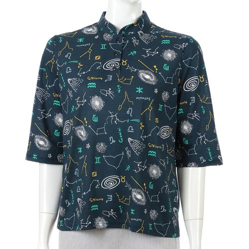 ビワレ　
マオカラーヘンリー宇宙柄カットソー