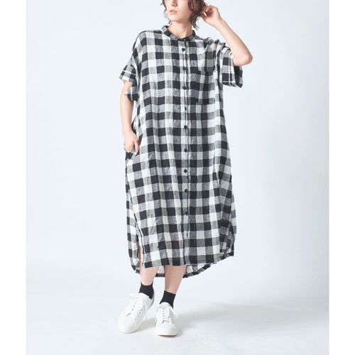 ボールＮ．Ｔ
ubasoku バンドカラー胸切替ギャザー比翼前開き二枚袖ワンピース