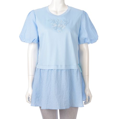 ジェイシーインターナショナル
Super Beauty 胸元スパンコール刺繍切替チュニックTシャツ