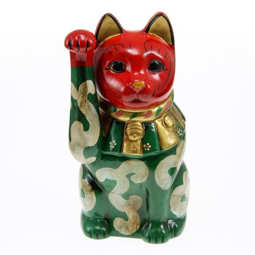 丸靖製陶所
古色唐草猫 小 右手