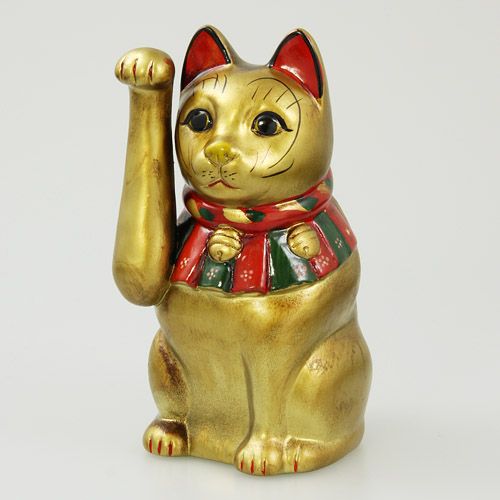 丸靖製陶所
大正猫 右手 金色