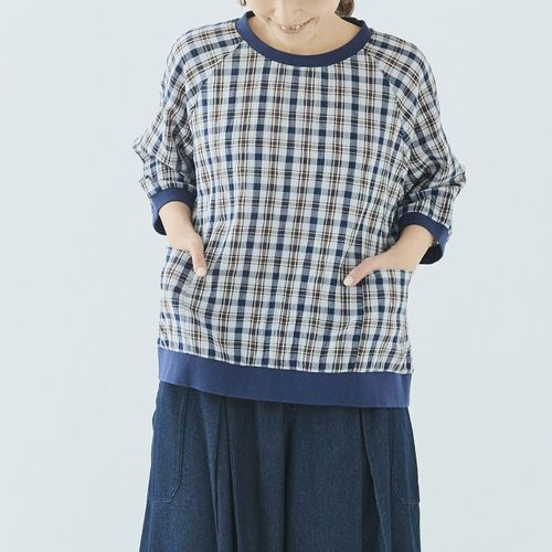 4547316082796







ノンノ　
ノンノブラウス綿Pu布帛チェック＋リブ