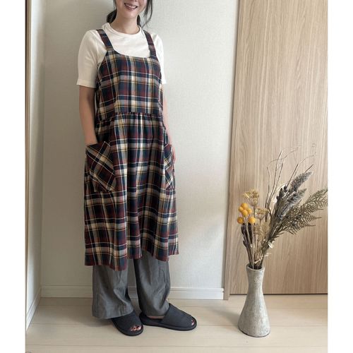 松井商店
チェックかぶりクロスエプロン