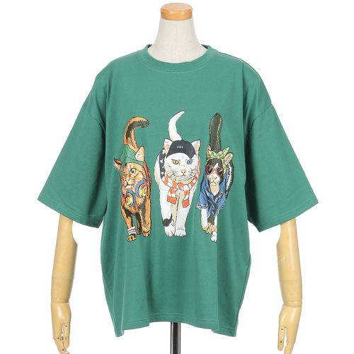 三高
CORISCOAnimalVillage前後プリントネコTシャツ