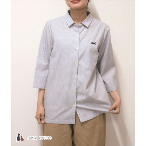 ジジョン
T’BISSTUDIO七分袖ピンストライプシャツ