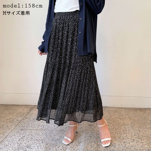 外与　
楊柳シフォンドットプリーツスカート