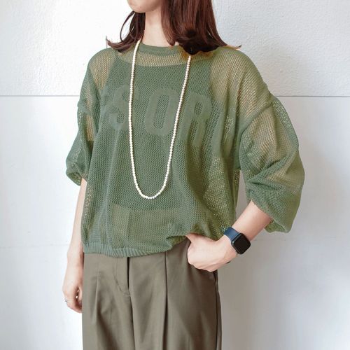 愛装
メッシュ英字柄レイヤード