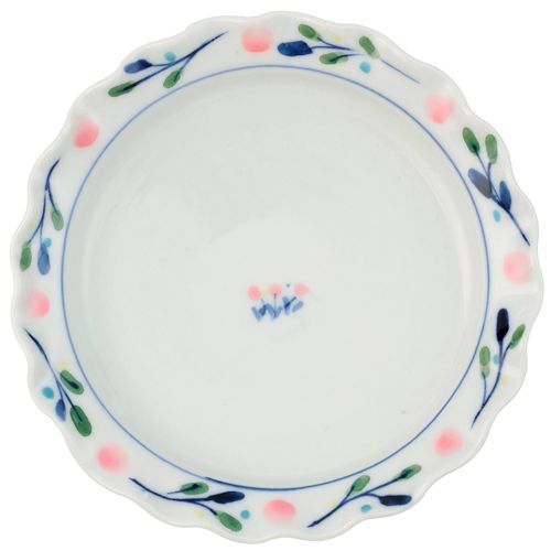 米満麻子
陶工：米満麻子 山桃フリル皿13．5cm