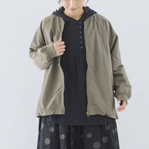 4547316084684







ノンノ　
ノンノ ナイロン布帛無地＋リブ ドロスト入りジップアップブルゾン