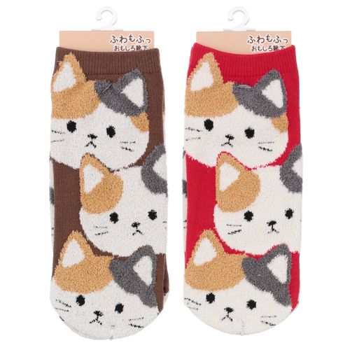 竹内
スニーカー丈 ふわもふっ おもしろ靴下 三毛猫いっぱい 靴下