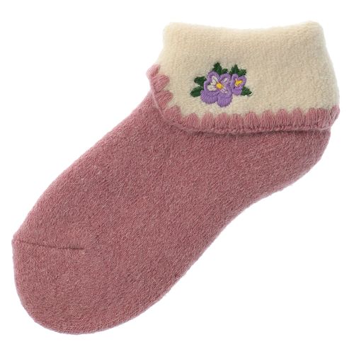 トモクニ
アンゴラ混パンジー刺繍折り返しルームソックス