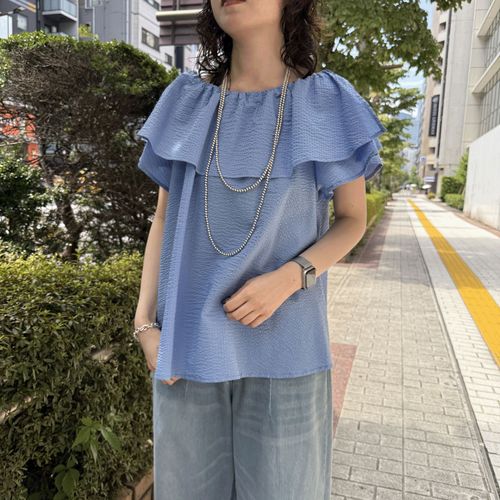 アスプリ　
qout ワンダーウェーブクロスブラウス