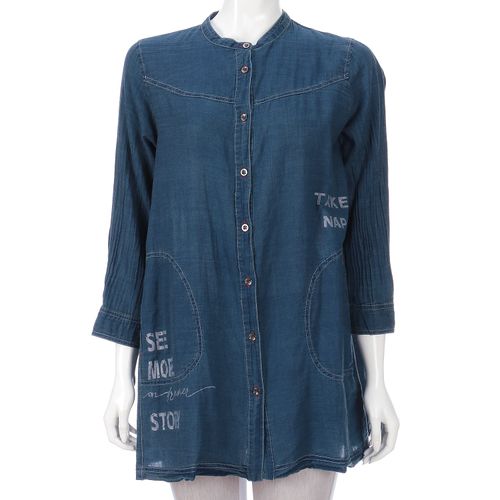 玉一商店　
シフォンデニムブラウス