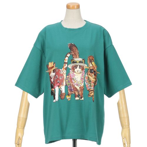 三高
CORISCO Animal Village 前後プリントネコTシャツ リゾート