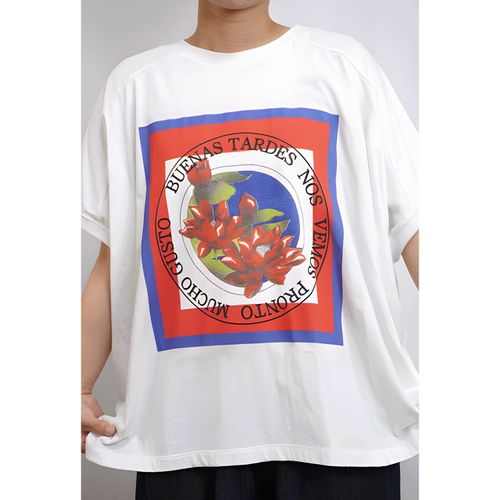 フク
fu－dueka：：変形ワイドスイーツプリントTee
