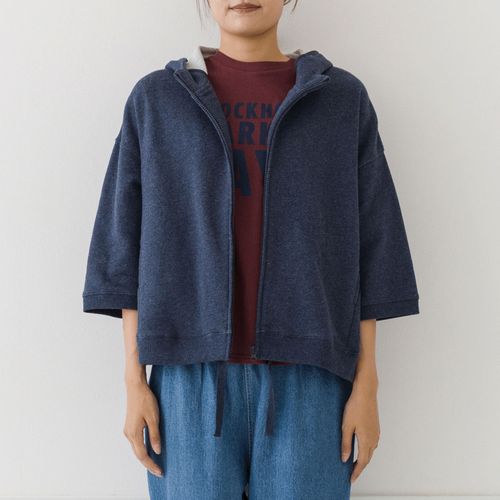 ピープル
kermu ガーゼ裏毛7分袖ワイドジップパーカー