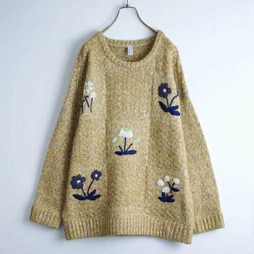 ドライブ
Emago チェック編みとお花刺繍プルオーバー