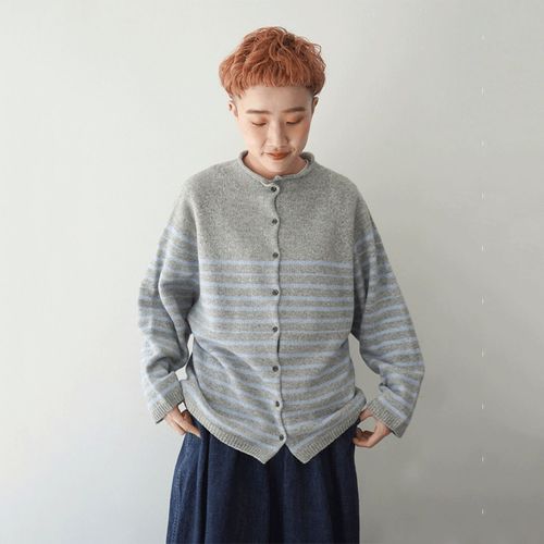 ａｅｌ
mao made クルンネック パネルしましま 2WAYプルオーバー