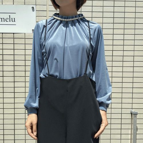 ダブル・フェース
Doubleface Tokyo ベロアハイネックゴムギャザーブラウス