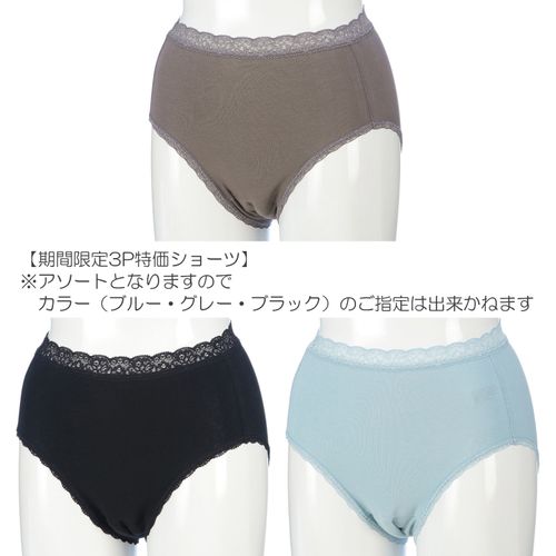 0



0



三起
丈長吸水サニタリー3Pショーツ