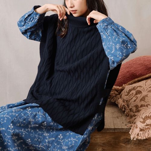4539892003548



0



カプリ　
teMite 綿ニット模様編みベスト