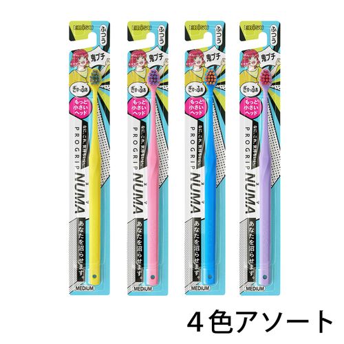 4901221364413



B-3644M



エビス
プログリップNUMAハブラシ・鬼プチ ふつう（4色アソート）