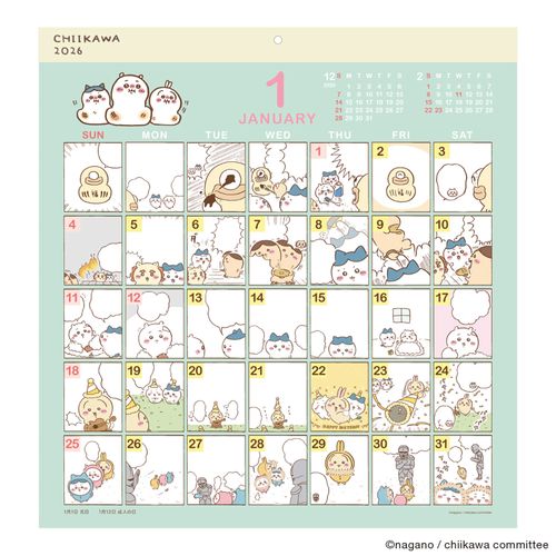 4995027175878



1000137019



アートプリントジャパン
コミックデザイン／ちいかわ 壁掛けカレンダー