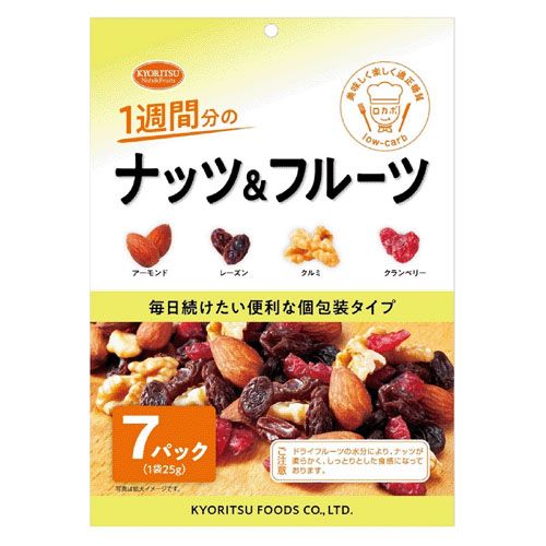24107 175G



共立食品
ナッツ＆フルーツ7パック