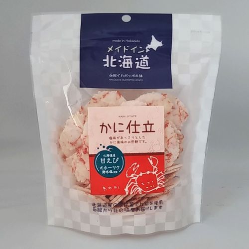 4902454008945



ﾒｲﾄﾞｲﾝﾎｯｶｲﾄﾞｳ



北海道製菓
メイドイン北海道 かに仕立