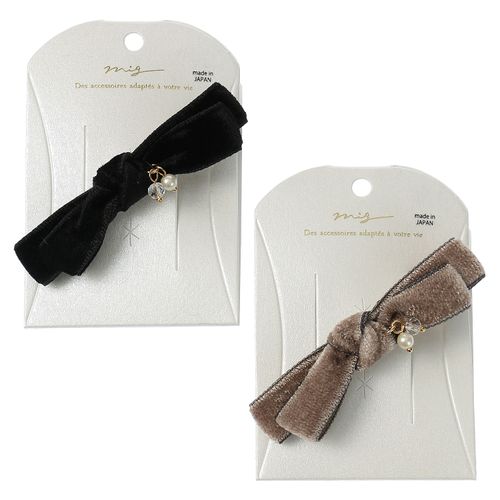 ピーズ
ベロアリボンヘアクリップ