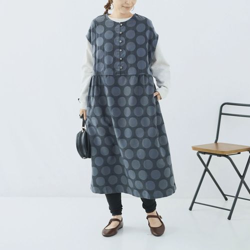 ノンノ
cloudnine ノンノ 表起毛T／Cツイルジャガードドット フレンチスリーブワンピース