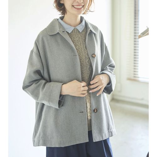 ノンノ
cloudnine ノンノ 毛混 ヘリンボーン柄 ポケット付き 襟付きショートコート