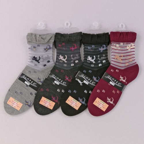 ナコー
シースルーソックス ほんのきもち 毛混 キャット 靴下