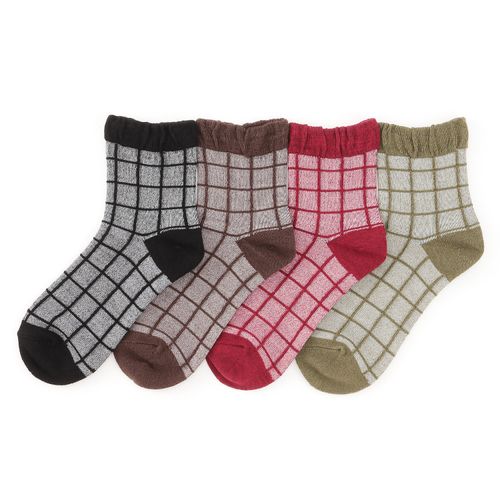 桑メリヤス
ぬくもり婦人ソックス フロート格子ガラ 靴下