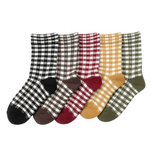 桑メリヤス
足底パイルクルー丈ソックス ギンガムチェック柄